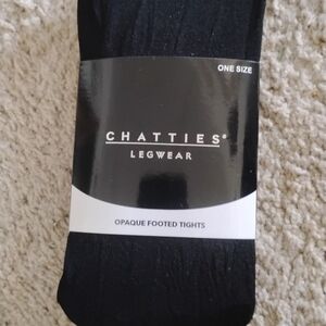 Chatties Black Opaque Footed Tights